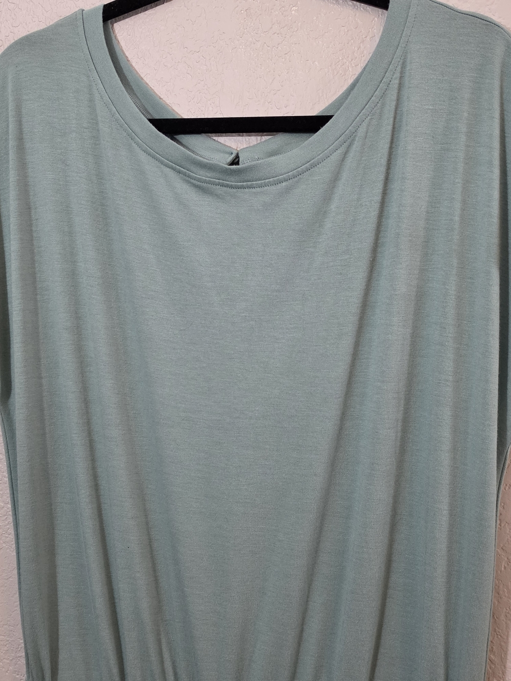 Pretty Garden Light Teal Short Sleeve Jumpsuit Drawstring Womens Large Jogger - Picture 2 of 8